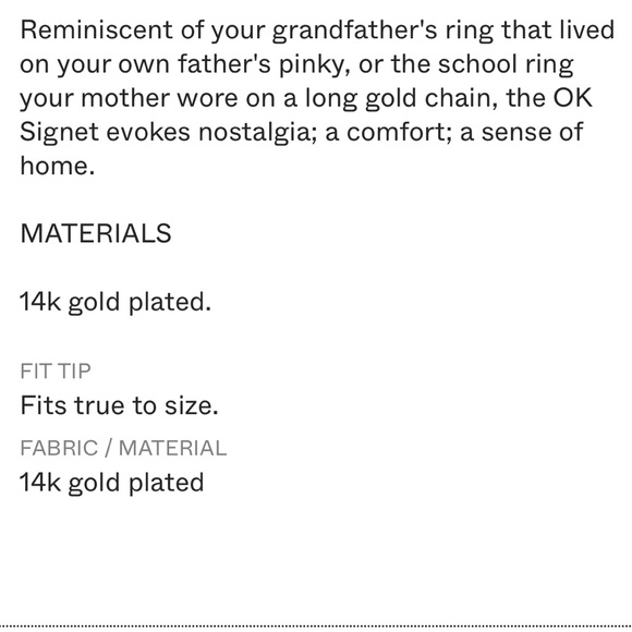 14k Gold Plated Everything Will Be OK Signet Ring - Picture 3 of 7